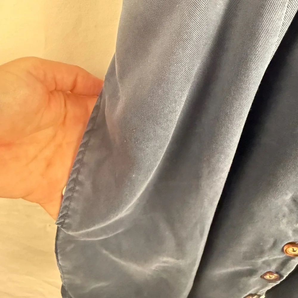 Quince Vintage Wash Button Front A-Line Mini Dress XL Pockets Casual Summer - Picture 7 of 10